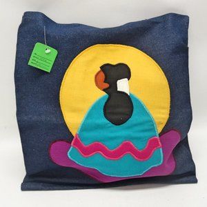 Vintage Alfredo's Wife Native Woman Appliqued Tote